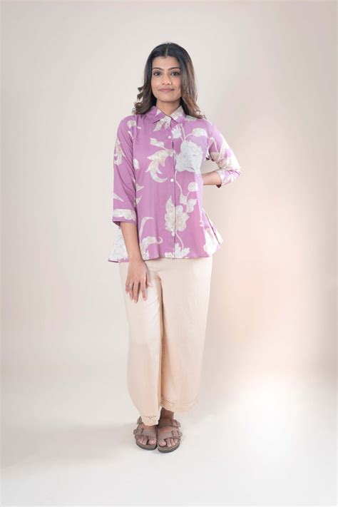 Lavender Floral Printed Shirt – situ
