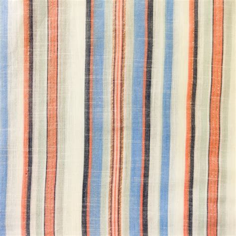 Pure Cotton Handloom Cream With Pastel Orange Blue Grey And Glitter Ir ...