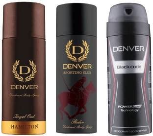DENVER Royal Oud, Black Code & RIDER Deodorant Spray - For Men - Price ...