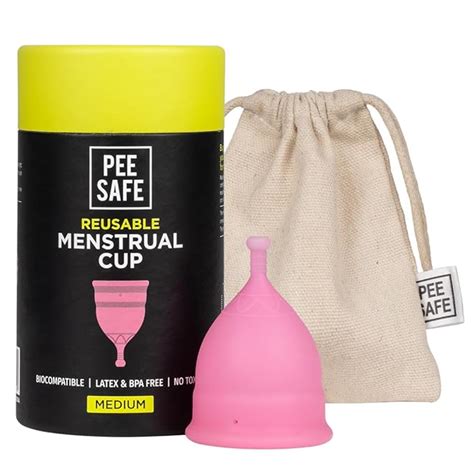 PEESAFE Reusable Menstrual Cup for Women | Medium Size with Pouch ...
