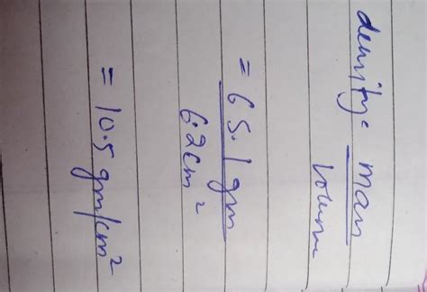 A solid silver spoon has a mass of 65.1 g. The volume of the spoon is 6 ...