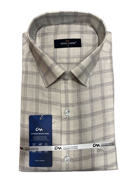 Southloom Pure Cotton Grey Check Shirt (42 FS) – Southloom.com - Kerala ...