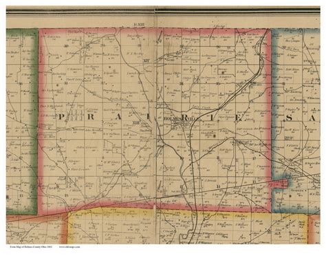 Prairie, Ohio 1861 Old Town Map Custom Print - Holmes Co. - OLD MAPS