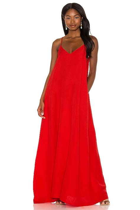 L'AGENCE Hartley Trapeze Dress in Flame Scarlet | REVOLVE