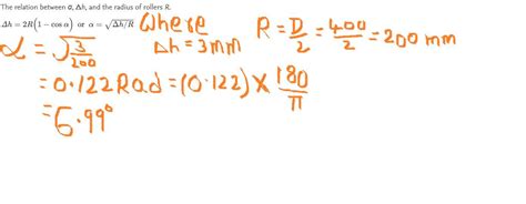 Calculate the bite angle when rolling plates 15 mm thick using work ...