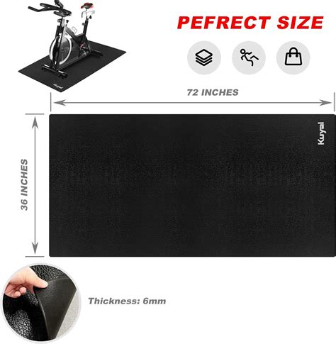 Kuyal Bike Mat Compatible with Recumbent Bikes & Treadmill