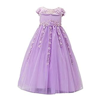 Hopscotch Girls Poly Cotton Beautiful Applique Party Gown in Purple ...