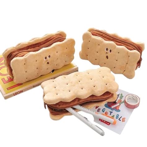 TheTrendyyHouse Cute Kawaii Biscuit Shaped Large Capacity Pencil Pouch ...