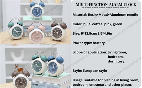 Buy MANAKI ENTERPRISE Alloy Steel, Glass Twin Bell Edition Vintage Look ...