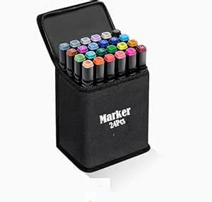 ANLYF Dual Tip Colorful Art Markers Sketch Pens 24 Colors With Carrying ...