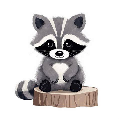 Premium AI Image | Adorable Baby Woodland Raccoon Clip Art Cute and ...