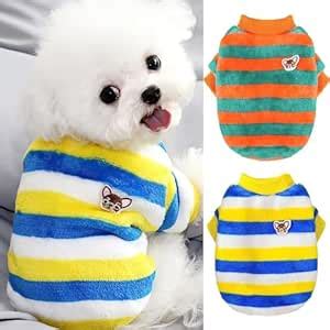 KUTKUT Pack of 2Pcs Dog Sweaters for Small Dogs Cats, Dog Clothes for ...