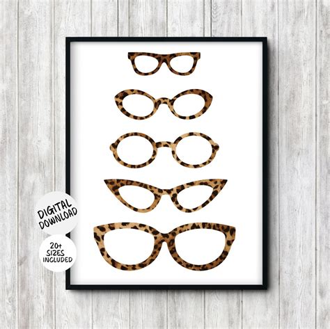 Leopard Print Eyeglasses Printable Wall Decor- Gift for Optician ...