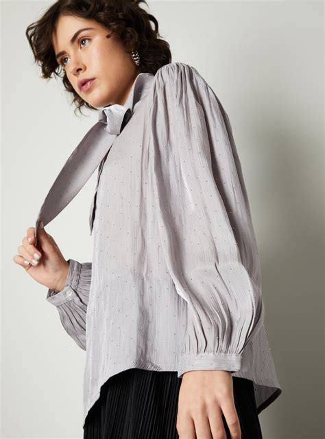 Buy Women Beaded Tie-Up Neck Top Online at just Rs. 1299.0 ...