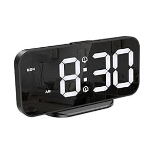 Buy ORIA Digital Alarm Clock, Mirror Desk Clock for Bedroom, [Newest] 6 ...