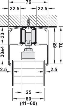 Sliding door fitting, Häfele Slido D-Line11 160P, set - in the Häfele ...