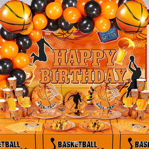 Amazon.com: 167 Pcs Basketball Birthday Party Decoration Supplies 2 ...