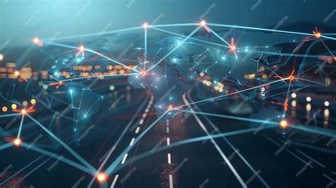 Premium Photo | Global Logistics Network Map Shipping Routes Around the ...