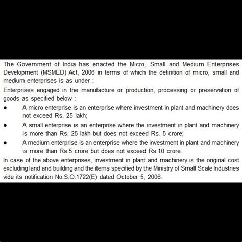 Under the new norms of Micro, Small and Medium Enterprises Development ...
