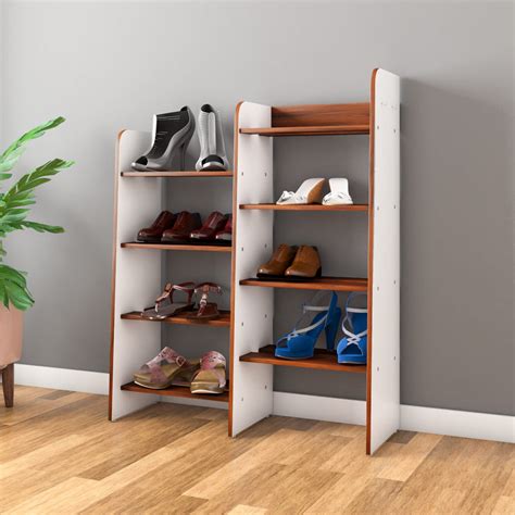 Buy Nilkamal Vesper 8 Tier Shoe Rack (Walnut and White) Online In India