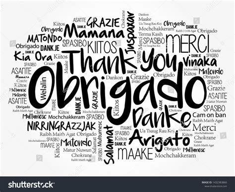 Obrigado Thank You Portuguese Word Cloud Stock Vector (Royalty Free ...