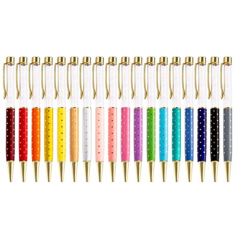 COOMATEC 18 PACK Colorful Empty Tube Floating DIY Pens,Cute Heart Metal ...