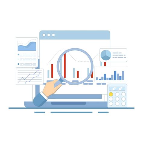 Data analytics concept with bar pie and curve charts on computer screen ...