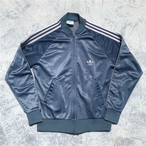 80's adidas アディダス ATP トラックジャージ ネイビー グレー トレフォイル USA製 ビンテージ Sサイズ 希少 ...