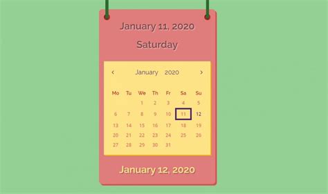 Image result for HTML/JavaScript Calendar Date PICKER