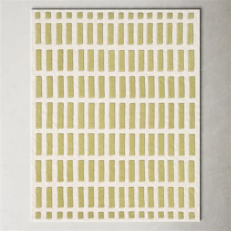 Pixelbar hand tufted wool carpet in beige & green