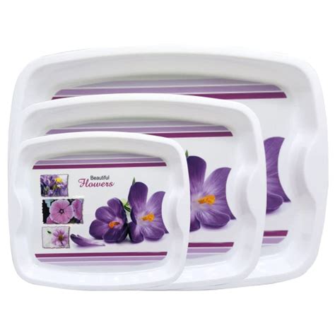 Kuber Industries Nested Serving Tray Set|Plastic Stackable Tray ...