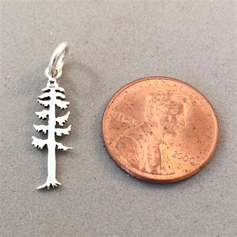 HEMLOCK TREE .925 Sterling Silver Charm Pendant Evergreen Arboretum Fo ...