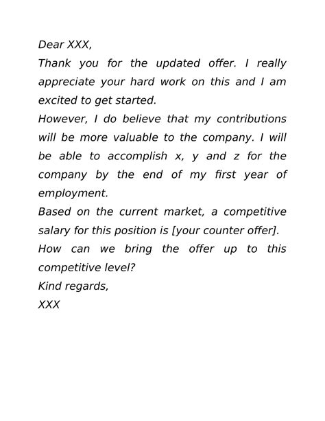 Free Printable Salary Negotiation Letter Templates [After Job Offer] Example