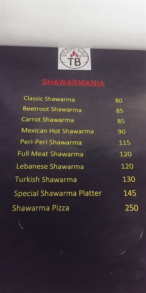 Menu at The Beirut Blends, Thiruvalla