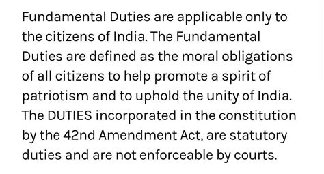 Which of the following statements is false? Fundamental Duties are ...