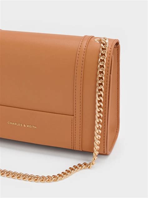 Russet Brown Shalia Chain-Strap Shoulder Bag - CHARLES & KEITH IN