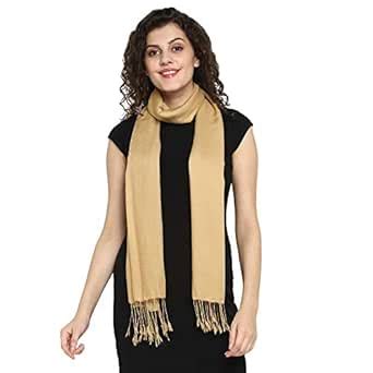 Buy Aditi Wasan Women's Viscose Solid Stole (Awlclstl0177, Beige) at ...
