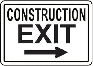 SAFETY SIGN STICKER | CONSTRUCTION EXIT 3 | 584 MM X 381 MM : Amazon.in ...