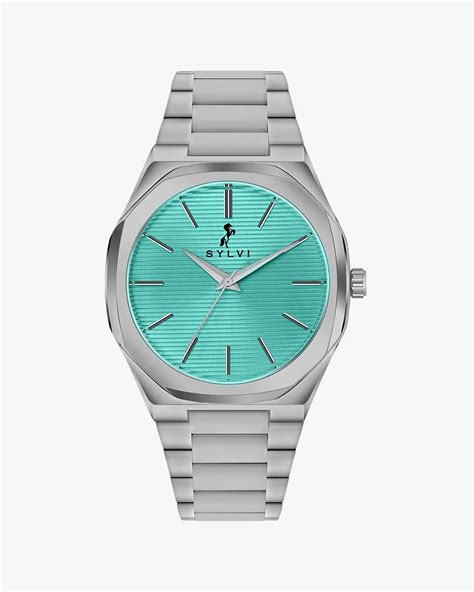 Sylvi Specter Electric Blue Silver Steel watch for men