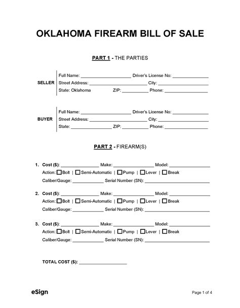 Bill Of Sale For Vehicle In Oklahoma at Victoria Westgarth blog