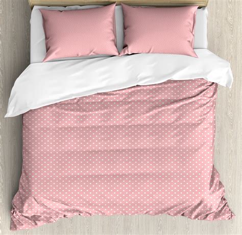 Pink Polka Dots Duvet Cover Set King Size, Design with Sweet and Pretty ...