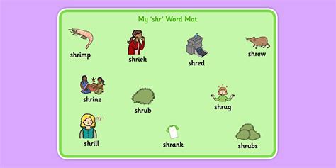 SHR Cluster Mat丨Consonant Blends丨Twinkl Speech Pathology.