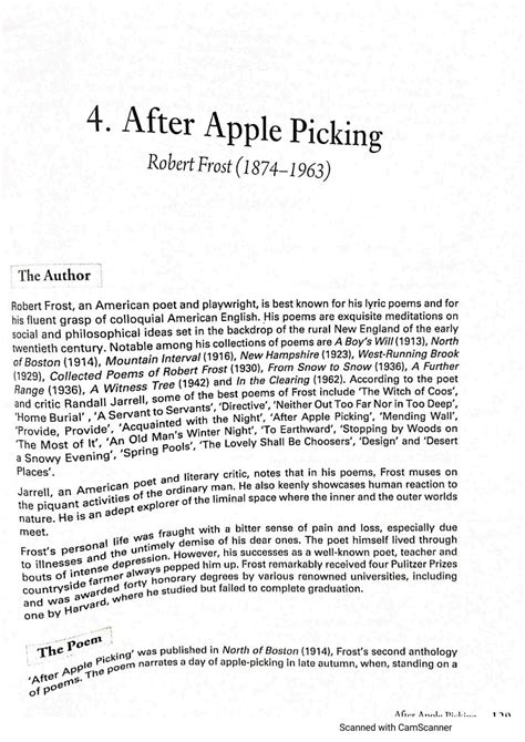 SOLUTION: After apple picking poem by robert frost - Studypool