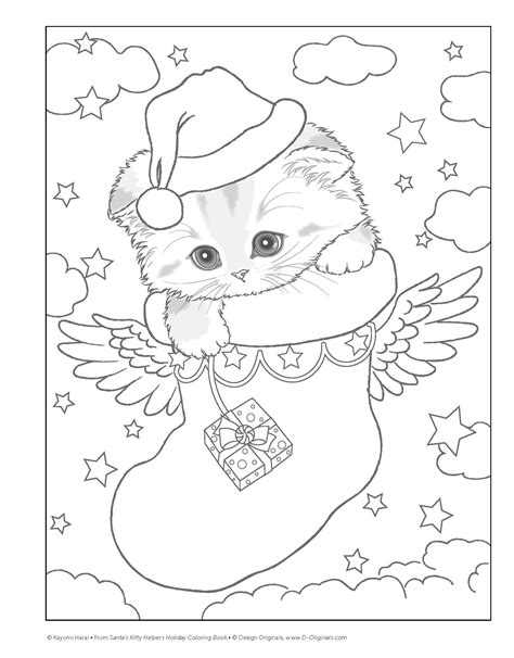 Printable Christmas Cat Coloring Pages - Printable Templates