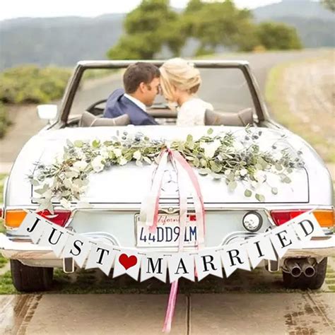 JUST MARRIED Wedding Banner Set, Wedding Decorations for Reception ...