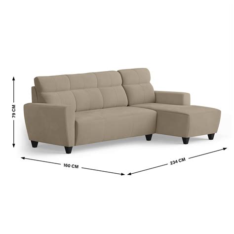 Buy Helios Emily Velvet 3-Seater Right Corner Sofa with Chaise ...
