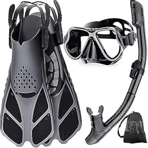 Buy Zenoplige Mask Fins Snorkel Set Adults Men Women, Swim Goggles 180 ...