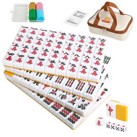 Buy Chinese Small Mahjong Set, 144 Numbered Melamine 1.18" Size Tiles ...