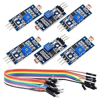 WWZMDiB 6 Pcs 5MM LDR Light Sensor 5516 Photoresistor LM393 3 Pin 3.3 ...