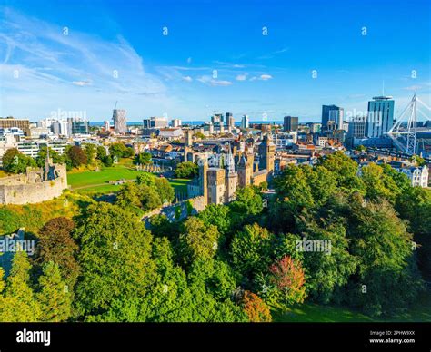 Aerial view of cardiff capital of wales hi-res stock photography and images - Alamy